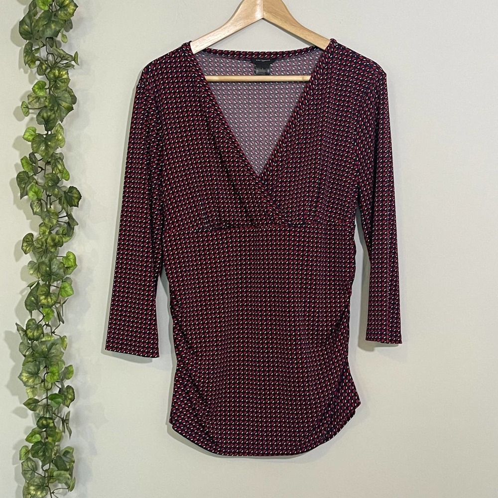 Women's Ann Taylor Factory Size L crossover v-neck blouse